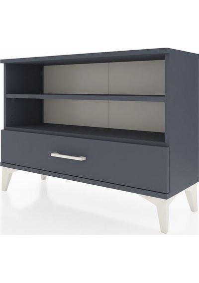 Arges Şifonyer 2 Raflı Tek Çekmeceli 88x30x64 Antrasit-antrasit Antrasit