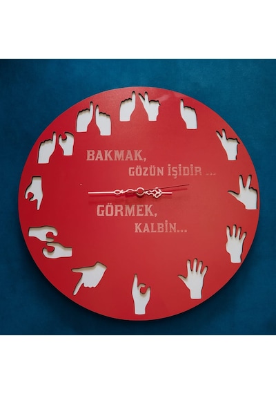 Yeni Tasarım Modern Duvar Saati Şık Ve Kalite Bir Arada No:1012 Kırmızı