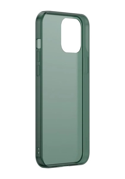 Baseus Frosted Glass Apple iPhone Uyumlu iPhone 12 -12 Pro 6.1inch Shockproof Koruyucu Kılıf- 5775 Yeşil