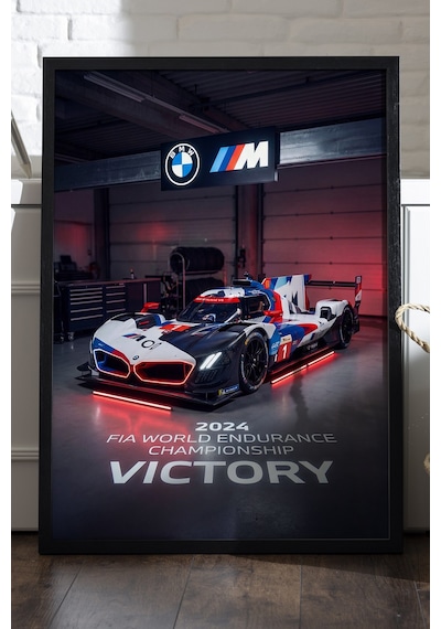Bmw M Hybrid Siyah Ahşap Çerçeveli Poster, Dekoratif Araba Duvar Tablosu
