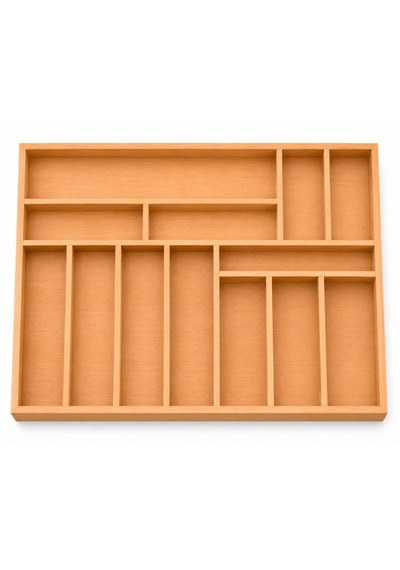 56x43 Cm Ahşap Kaşıklık Çekmece İçi Organizer Doğal Ahşap Mutfak Düzenleyici