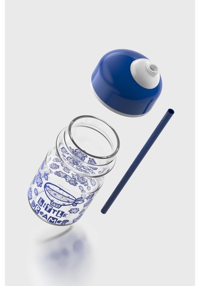 Renga Bubble Kids Little Dreamer Desenli 370 Ml Pipetli Cam Şişe 182027 Mavi