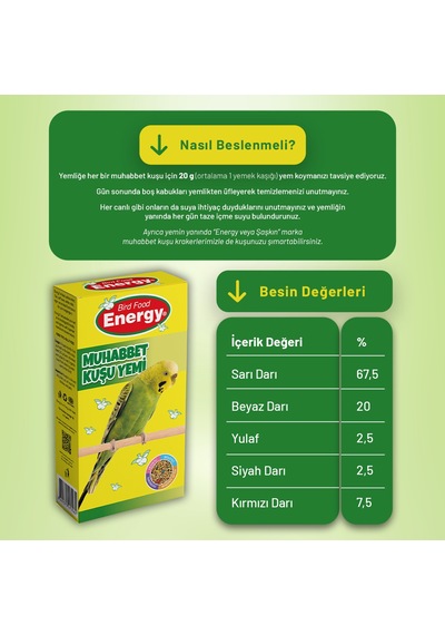 Energy Muhabbet Kuşu Yemi - 3 Adet 300 G