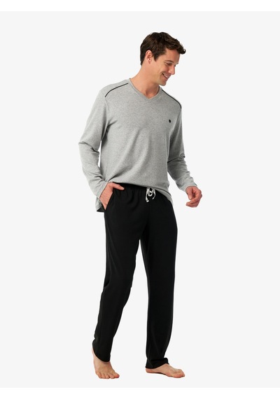 Blackspade Erkek Termal Pijama Takımı 40986 - Gri Melanj