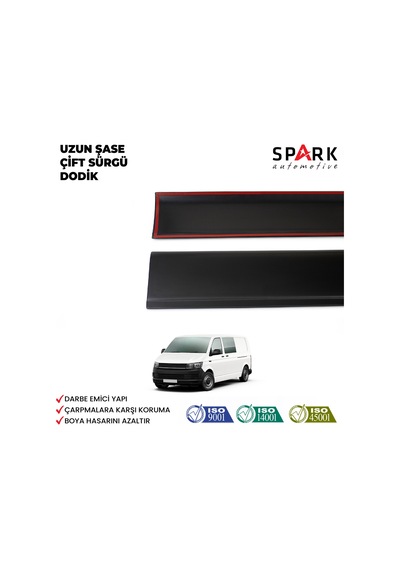 Volkswagen Transporter T6.1 2020-2022 Yıl Aralığı Uyumlu Uzun Şase Çift Sürgü Dodik Seti 11 Parça Siyah