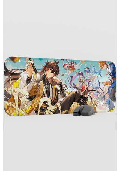 Zhongli Genshin Impact Anime Gacha V3 - 70x30 Xl Gaming Mouse Pad Fare Altlığı