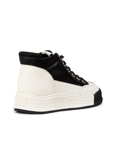 Deery Kadın Hakiki Deri Siyah High Top Sneaker Ayakkabı - 25334zsyhc01 Siyah