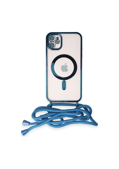 Apple iPhone Uyumlu  11 Uyumlu Kılıf Divo Lazer Askılı Magsafe Kapak - Sierra Blue