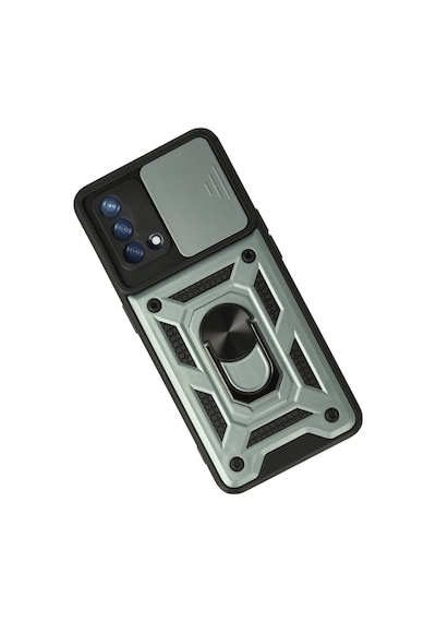 Oppo A74 4g Uyumlu Kılıf Pars Lens Yüzüklü Silikon - Yeşil