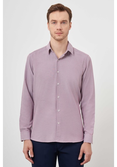 Morven Erkek Kırmızı Slim Fit Desenli Gömlek 24mc004095550 Kırmızı
