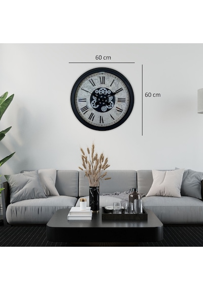 Black Atlas Series 60 Cm Çarklı Duvar Saati Çok Renkli