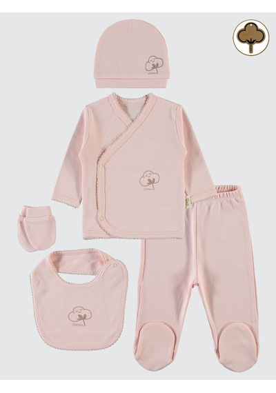Civil Baby Bebek Organik 5'li Zıbın Takımı 0-1 Ay Pembe