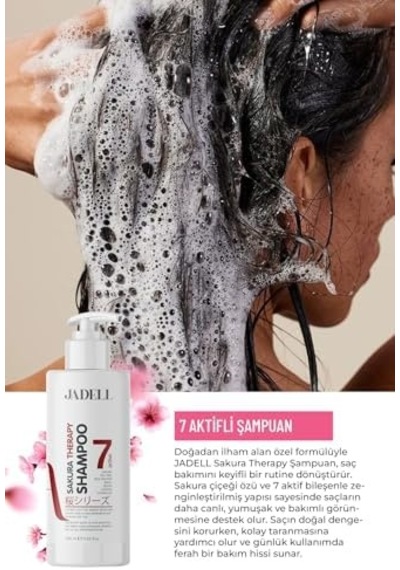 Jadell Sakura Therapy Shampoo 7active Sakura Çiçeği, Biotin, Keratin, Vitamin B5 Onarıcı Besleyici Şampuan