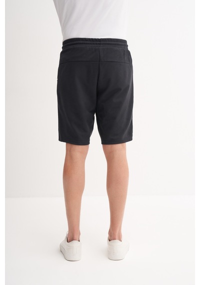Cazador Slim Fit Örme Bermuda Süet Şort Siyah