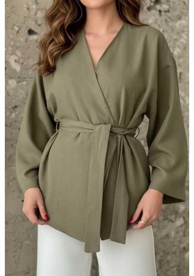 Kadın Kuşaklı Kimono 1177 Haki
