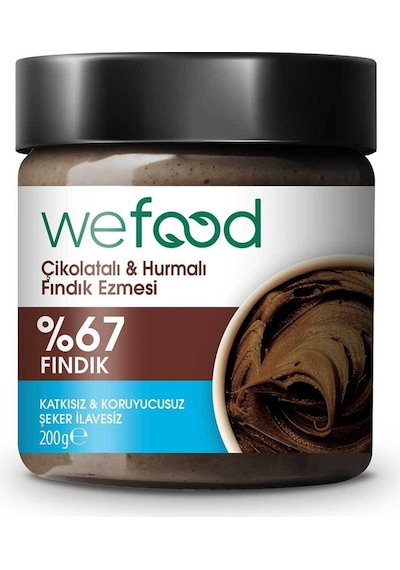 Wefood Çikolatalı Hurmalı Fındık Ezmesi (Katkısız) 200 gr