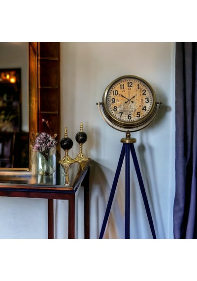 Eskitme Metal Ofis Salon Otel Ayaklı Seyyar Saat B14 Eskitme