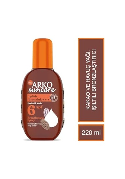 Arko Bronzlaştırıcı Güneş Yağı Sprey, Spf 6, 220 Ml