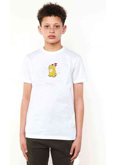 Tshirthane Psyduck Pokemon Saydek Baskılı Unisex Çocuk Beyaz T-Shirt