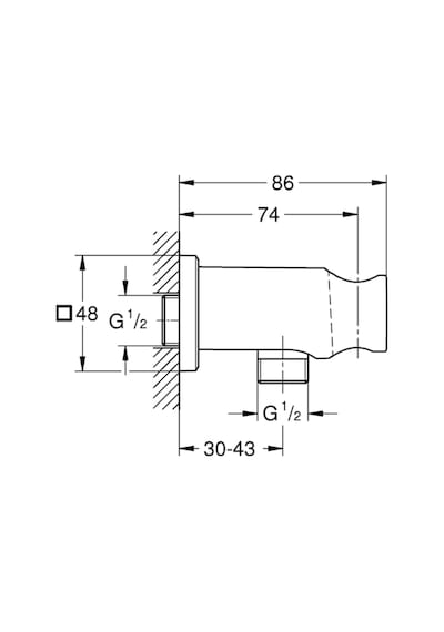 Rainshower Shower Outlet Elbow 1/2" With Holder - 26659000 6998