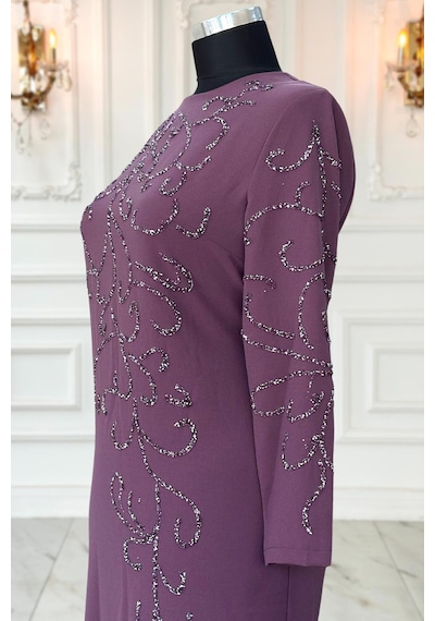 Amine Hüma Cansu Tesettür Abiye Violet Violet