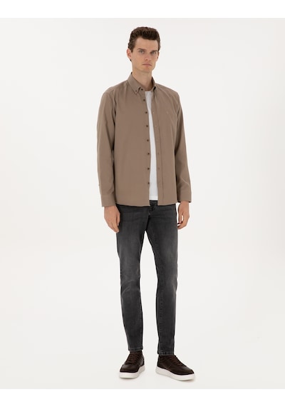Pierre Cardin Erkek Vizon Gömlek Desenli 50316736-vr052 Vizon