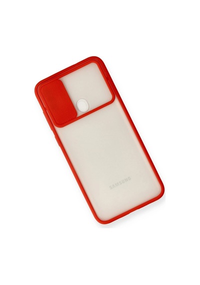 Newface - 312 - Samsung Galaxy Uyumlu A11 Kılıf Palm Buzlu Kamera Sürgülü Silikon - Ece-umay - - Kırmızı