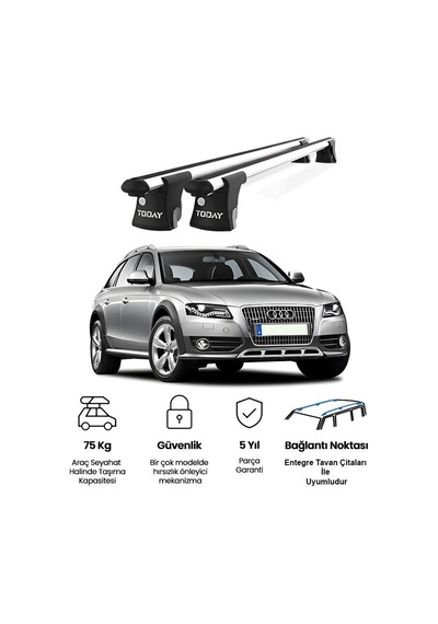 Trio-ı Audi A6 Allroad 2016-2011 Uyumlu Kilitli Ara Atkı 120cm Port Bagaj Tavan Barı