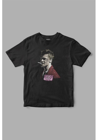 Gries Fight Club "tyler Durden" Baskılı Tişört Siyah