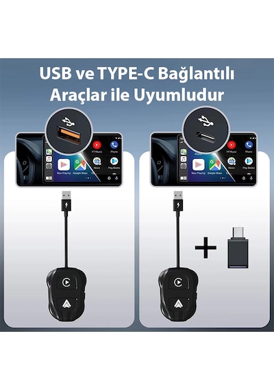 Ally İphone-android Kablosuz Carplay Dongle 5ghz Adaptör Çevirici