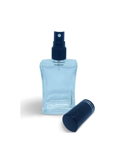 Parfüm Şişesi 50 Ml 10 Adet Siyah Kapak Plastik Valf İçbükey Boş Şişe