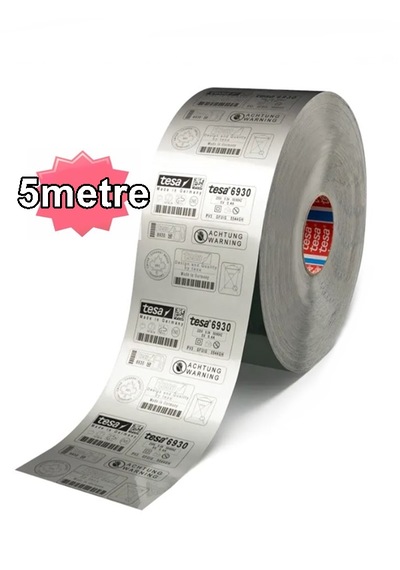 Tesa 6930 Lazer Etiket Bandı Gri 5m Tesa Etiket Bant Gümüş Gri