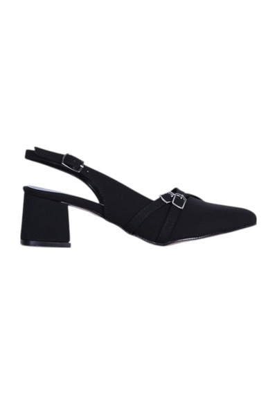 Tahir 2806 5cm Slingback Mat Topuklu Ayakkabı siyah