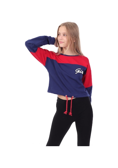 Toontoy Kız Çocuk Varaklı Girl Baskılı Sweatshirt Kırmızı