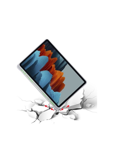 Galaxy Tab S7 T870 Kılıf Uyumlu Zore Tri Folding Kalem Bölmeli Standlı Kılıf-açık Yeşil Tablet Kılıfı