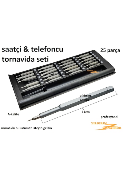 Saatçi Telefoncu Tornavida Seti 25 Parça Çantalı Cep Set Ekonomik Profesyonel