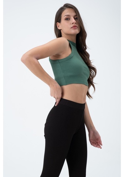Quhox Kadın Kaşkorse Crop Atlet Yeşil