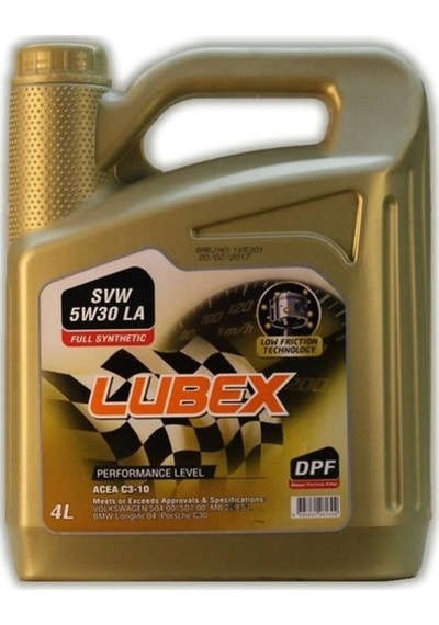Lubex Svw 5W-30 Dpf Acea C3-10 Tam Sentetik Motor Yağı 4 L Lubex Svw 5W-30 Dpf Acea C3-10 Tam Sentetik Motor Yağı 4 L