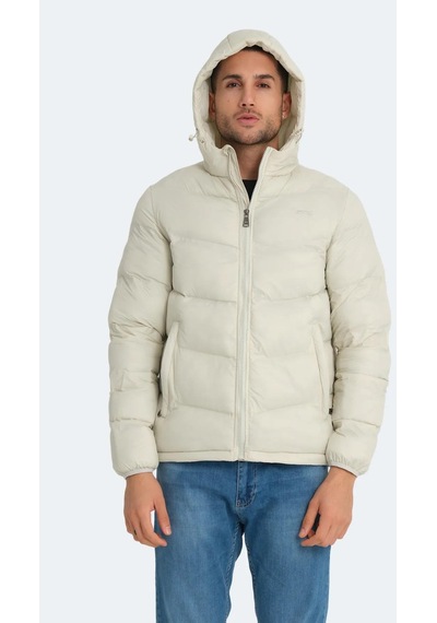 Slazenger World In Erkek Puffer Şişme Mont Kırık Beyaz Kırık Beyaz