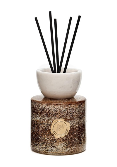 Marble Bloom Serisi- Beyaz Mermer Aksesuarlı Dark Wood Oda Kokusu Odun