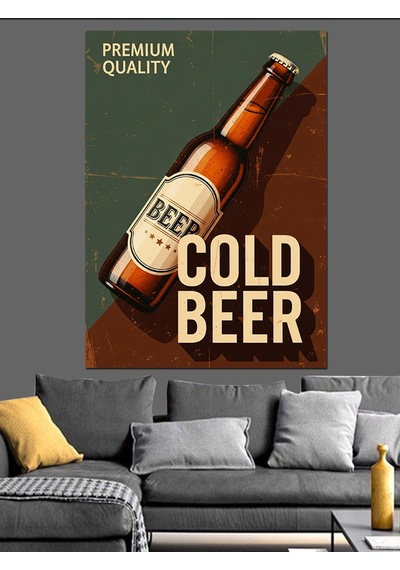 "soğuk Bira" Şişe Posteri Dekoratif Kanvas - Mdf Ahşap Tablo