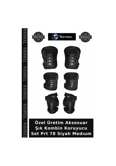 Özel Üretim Aksesuar Şık Kombin Koruyucu Set Prt 78 Siyah Medıum