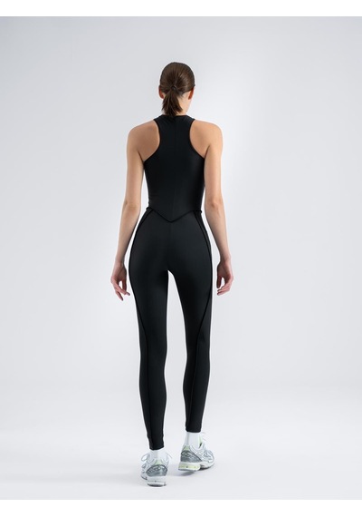 Lismina Sculpt Line Askılı Spor Tayt Tulum Siyah