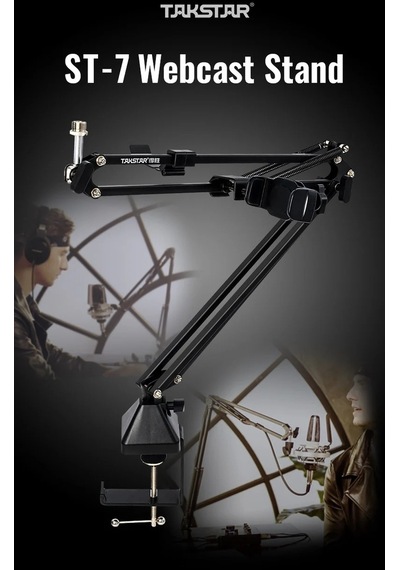 Takstar Canlı Yayınlar İçin Mikrofon Ve Telefon Tutucu Boom Kolu Ve Mikrofon Standı Mic Arm