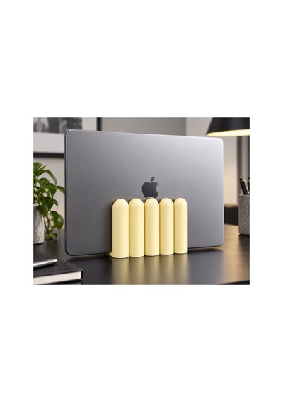 Dora Dekoratif Dikey Macbook Standı - Pastel Sarı