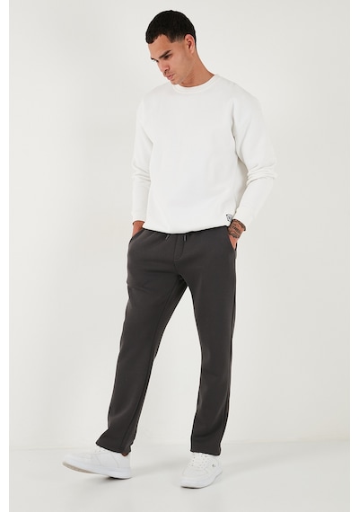 Buratti Pamuklu Regular Fit Normal Bel Şardonlu Erkek Eşofman Altı 5908040 Antrasit