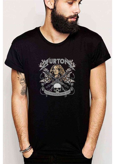Cliff Burton To Live Is To Baskılı Siyah Erkek Tshirt