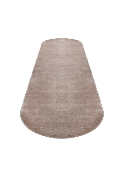 Vl Yuvarlak Comfort Ponpon Saçaklı Peluş Post Halı Kahverengi Halı Kahverengi Overloklu Oval