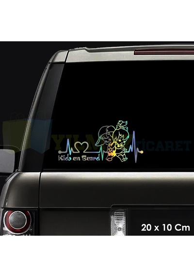 Arabada Çocuklar Bebekler Var Hologram Oto Sticker Çıkartma