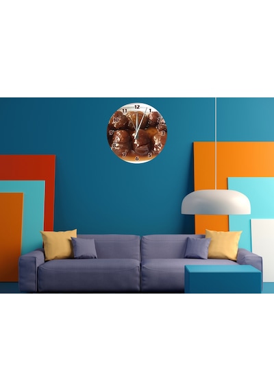 Ti-play Kestane Şekeri 30x30cm Akrilik Dekoratif Modern Duvar Saati ÇOk Renkli